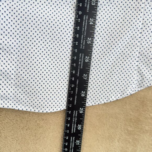 Topman Shirt Mens L White Stretch Slim Long Sleeve Button Down Business Casual - Picture 6 of 14